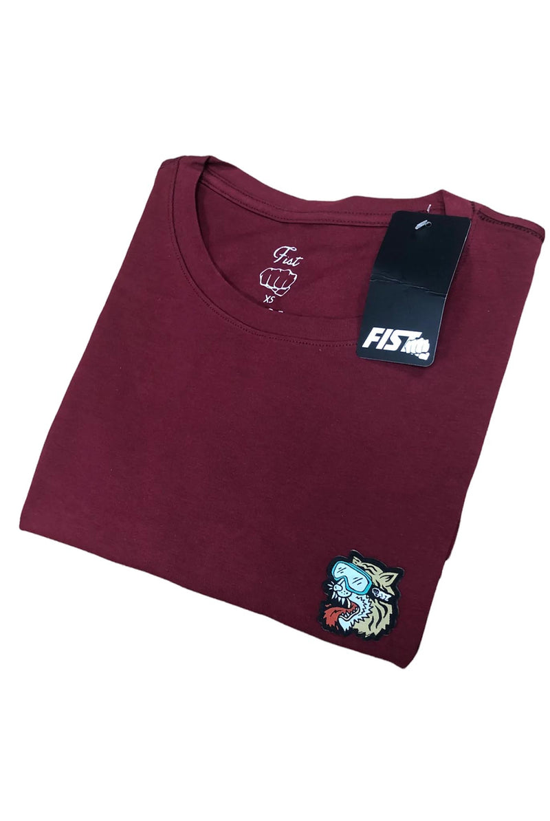 Fist Crazy Tiger Red Wine T-Shirt