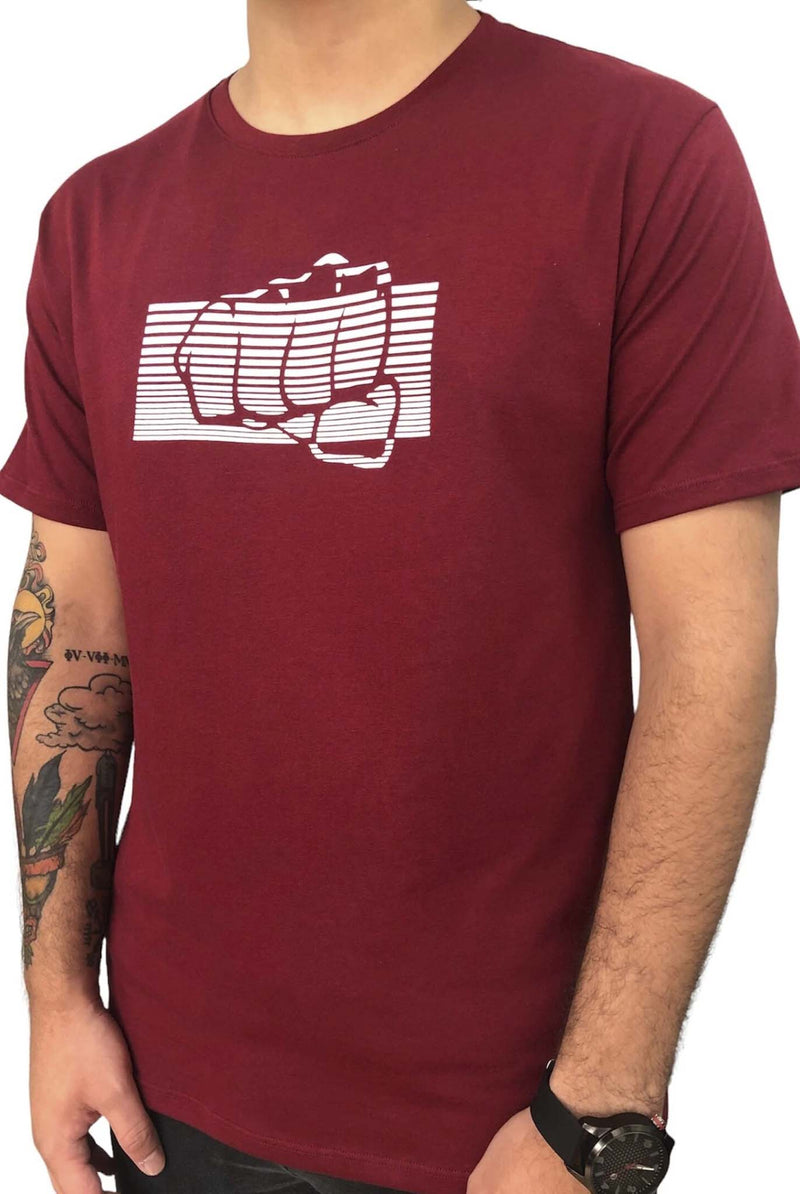 Fist T-shirt Wine Red Interference