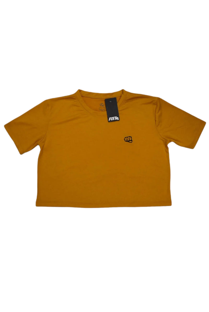 Fist Crop Top Fist Mustard Embroidered Logo