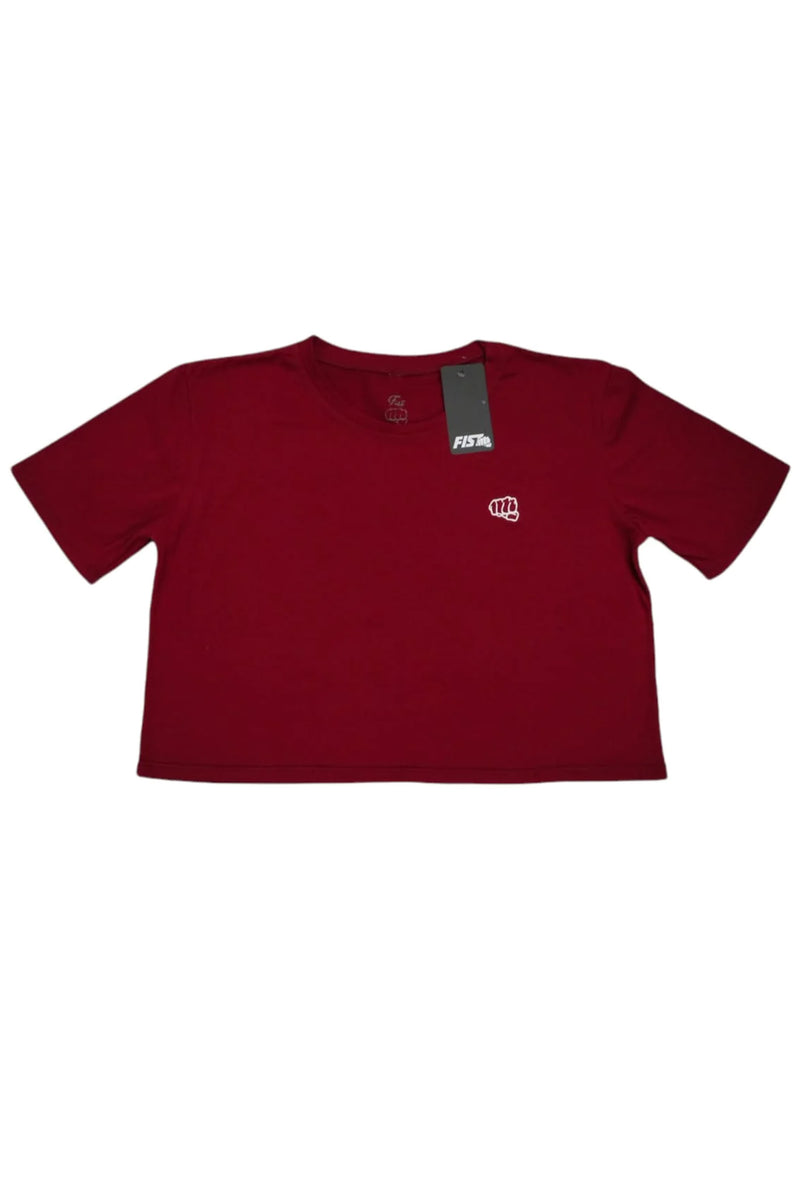 Fist Crop Top Fist Red Wine Embroidered Logo